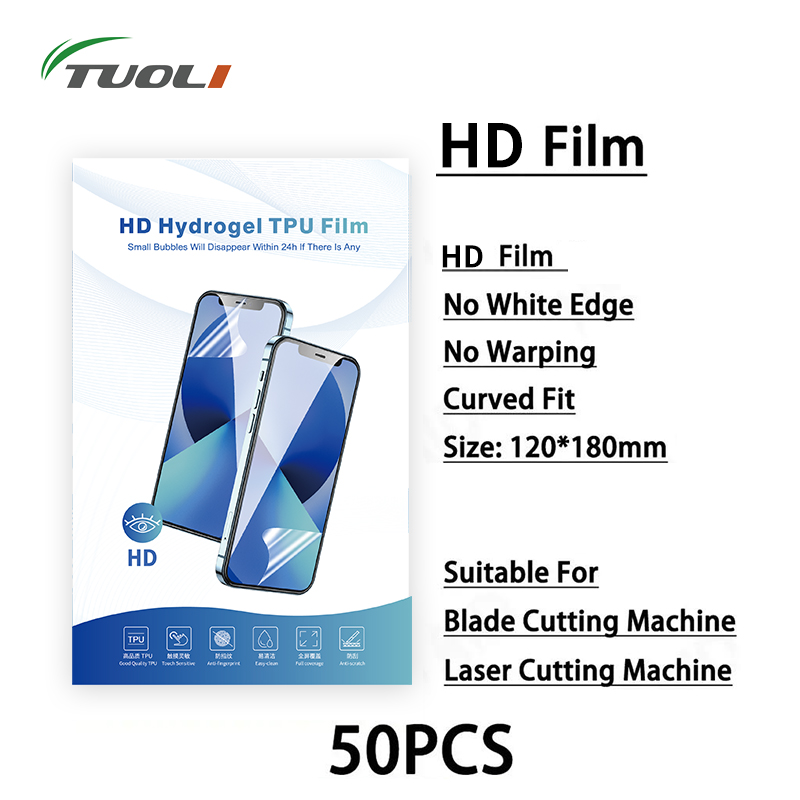 Screen Protector Cutter - TUOLI HD 50PcsCellphone ekran koruyucu membran