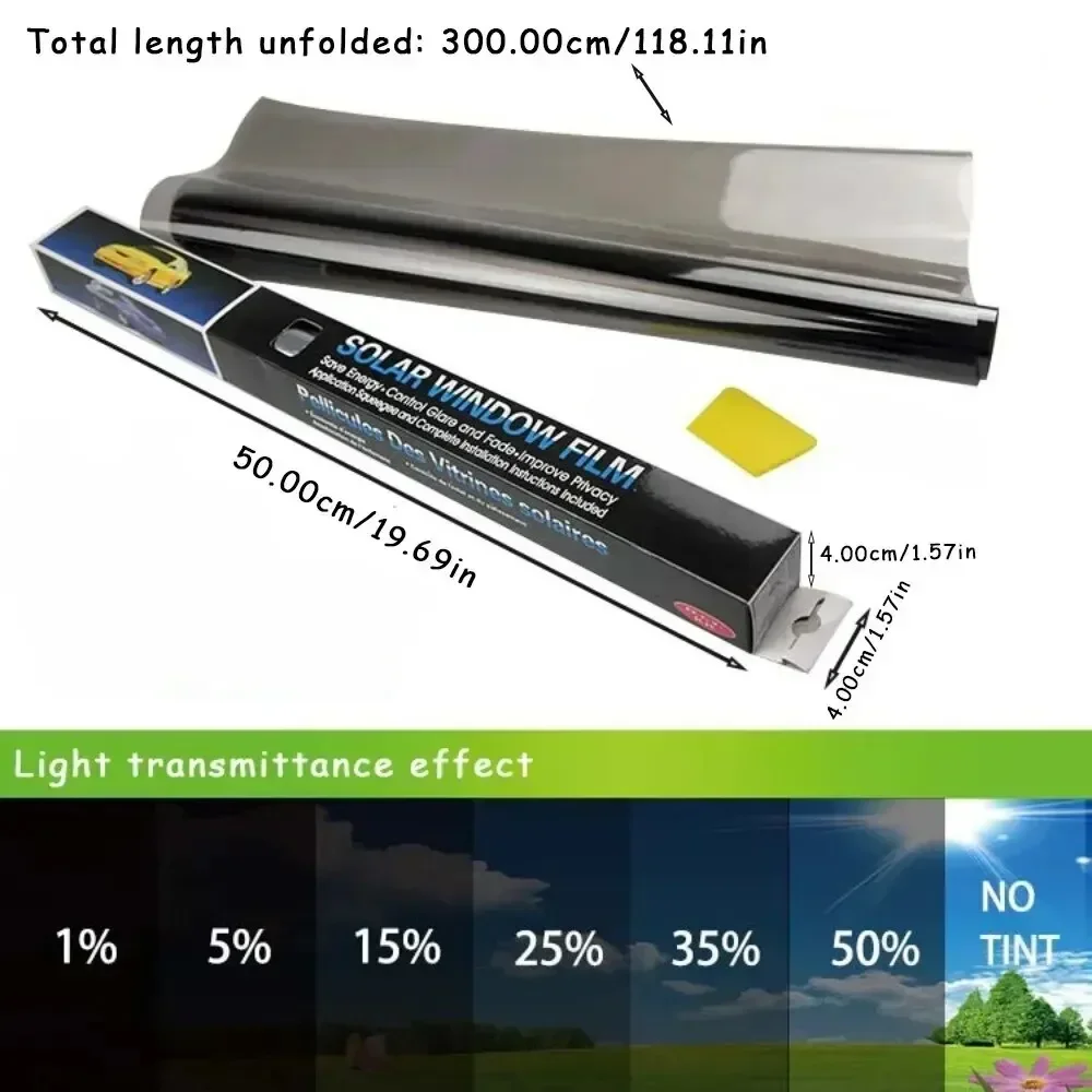 Glass Protector Auto - 3Mx50CM VLT Siyah Araba Pencere Folyoları