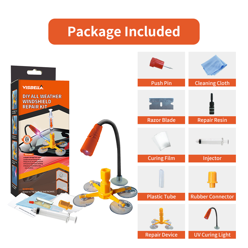 Visbella araç ön camı tamir ki - Liquid Uv Glue Kit incelemesi ve fiyatı